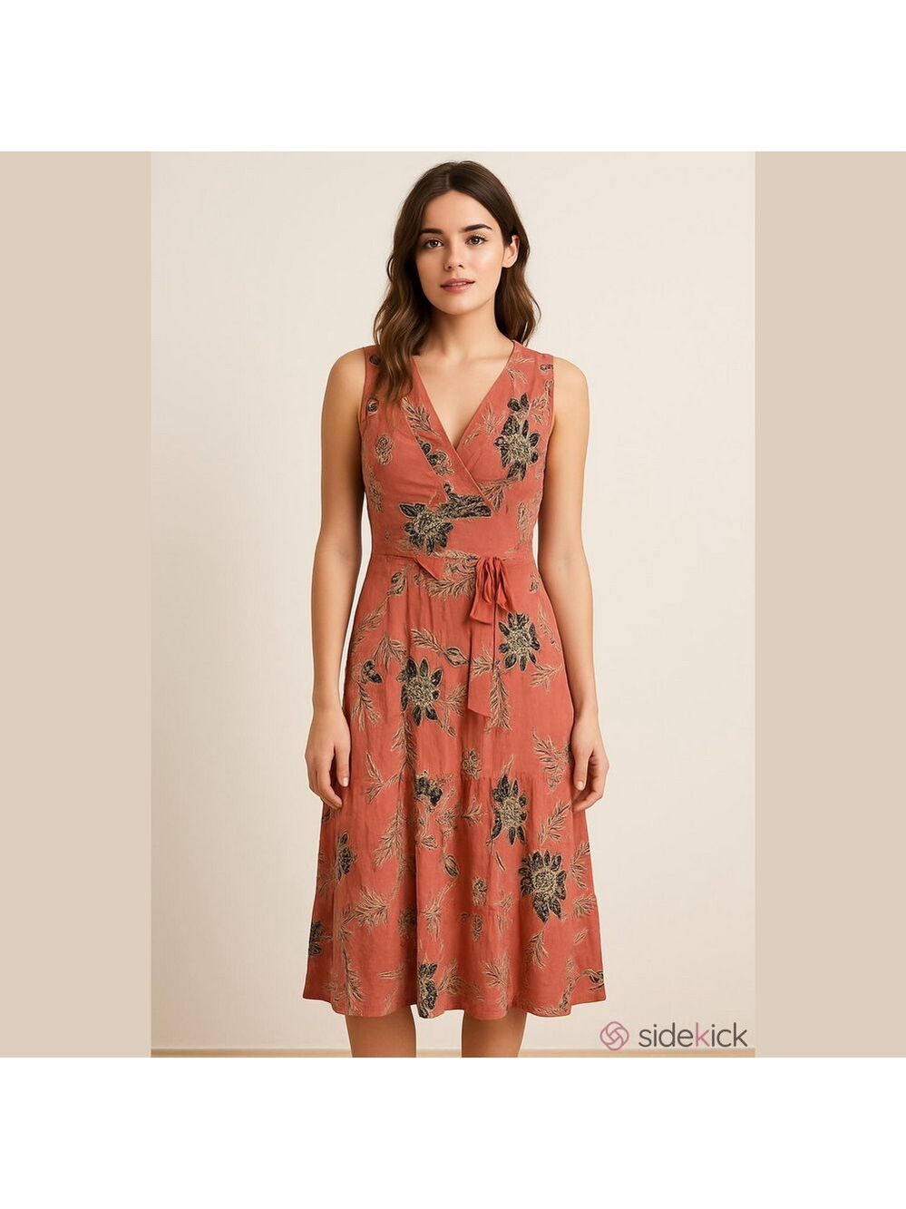 Suzy Shier Women's Pink Black Floral Maxi Dress XL